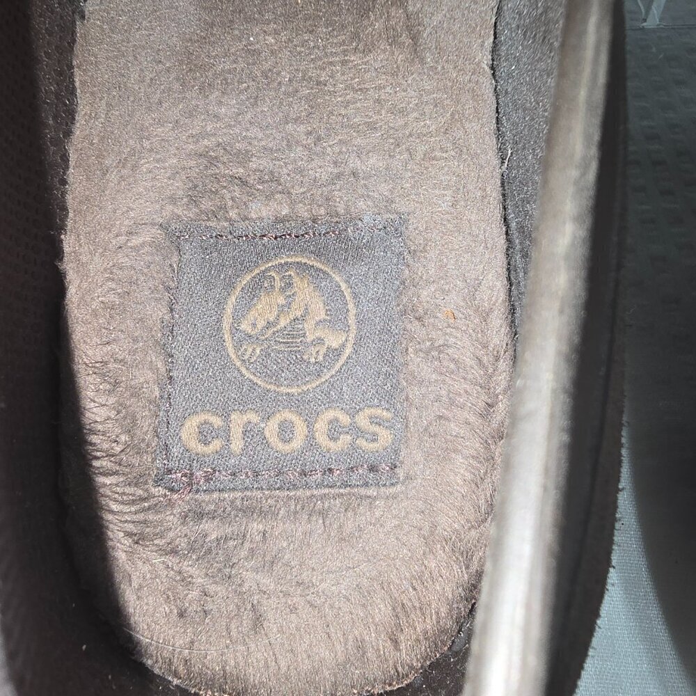 CROCS WOMENS LINA COMFORT BALLET FLATS BROWN FAUX FUR LINING SIZE 8 - Picture 2 of 7